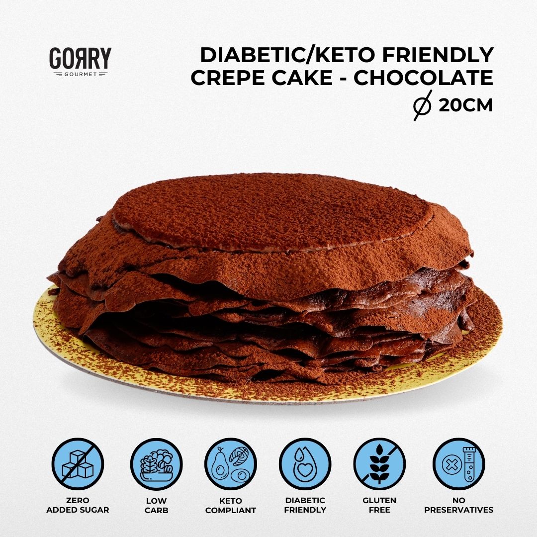 Diabetic / Keto Friendly Crepe Cake - Chocolate (Whole Cake - 20cm)